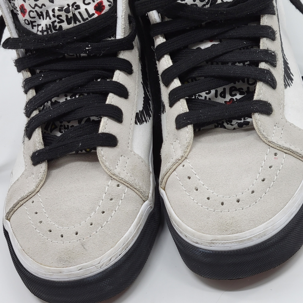 Vans. Unisex SK8-Hi Reissue DIY Black/ True White Skate Shoe - Picture 8 of 12
